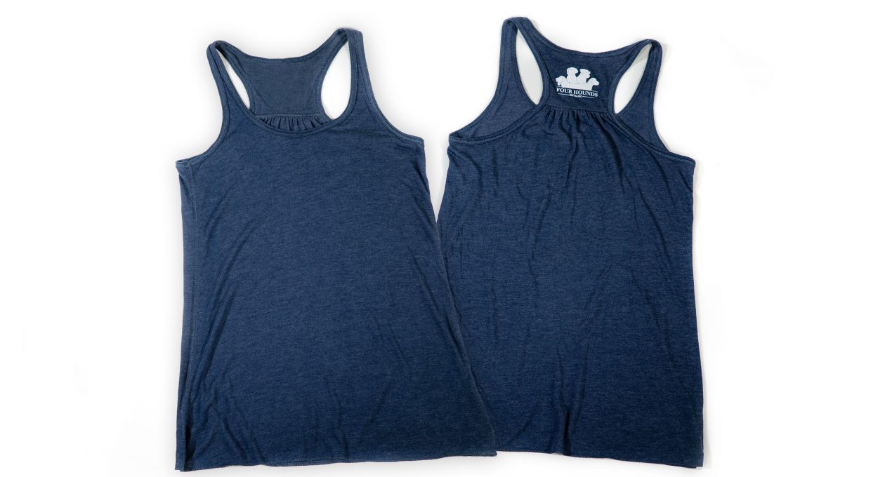 Bella Flowy Racerback Logo Tank – Heather Navy